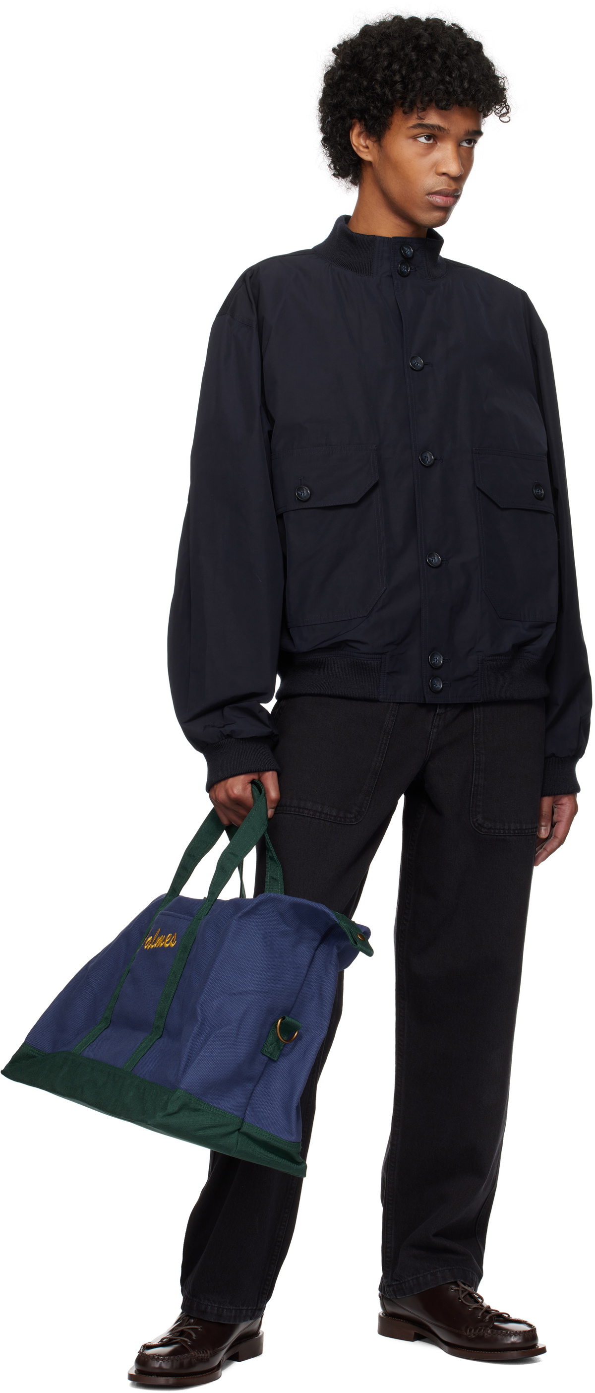 Palmes Blue & Green Logo Duffle Bag