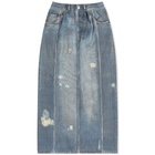 Acne Studios Women's Printed Denim Midi Skirt in Denim Blue