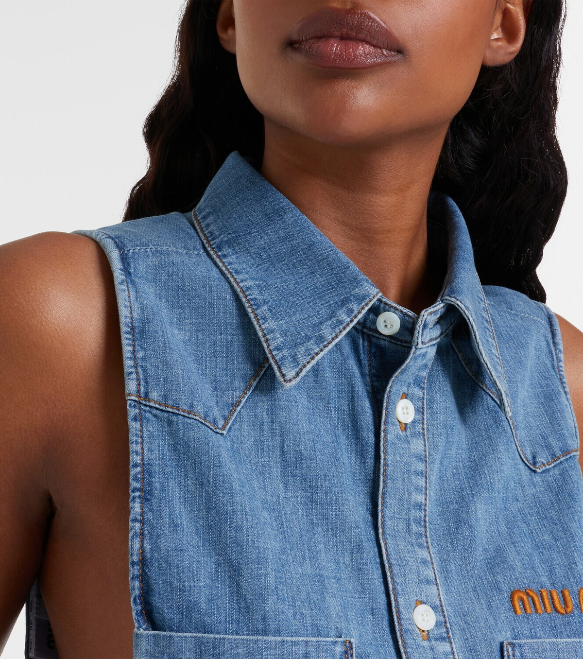 Miu Miu Chambray crop top