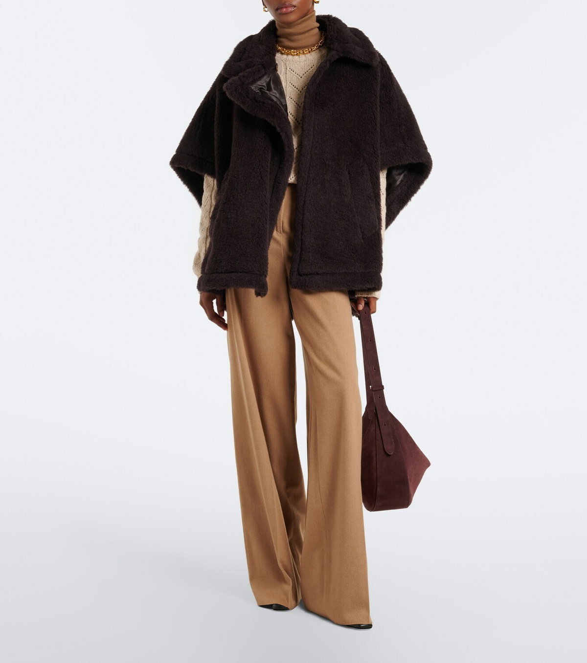 Max Mara Alpaca, wool, and silk cape