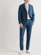 MP Massimo Piombo - Andy Straight-Leg Pleated Linen Suit Trousers - Blue
