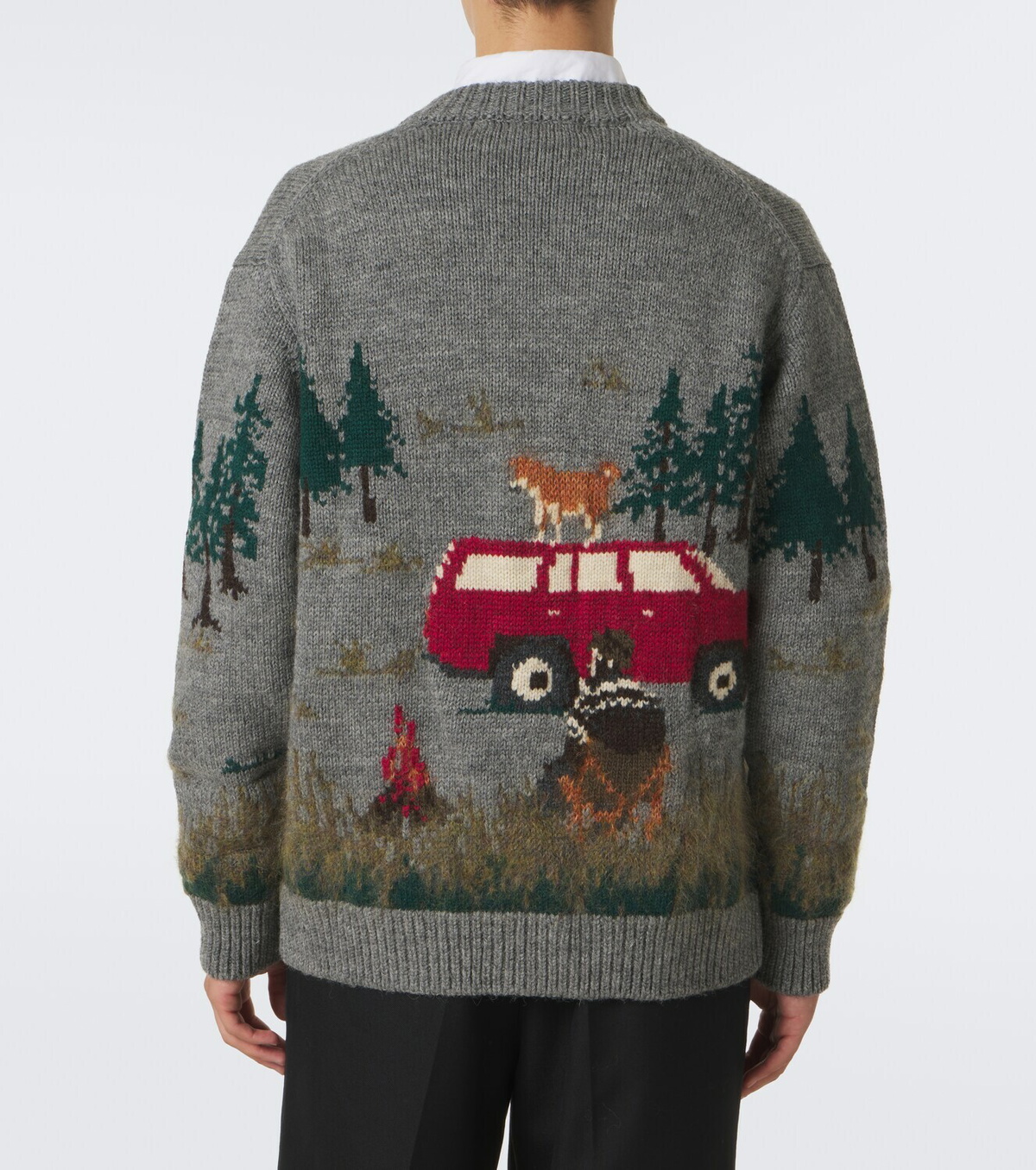 Junya Watanabe Intarsia wool and mohair-blend cardigan