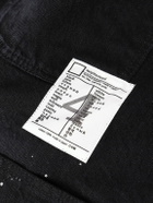 Neighborhood - Corduroy-Trimmed Paint-Splattered Denim Jacket - Black