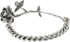 Enfants Riches Déprimés Silver Rose & Chain Bracelet