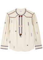 Isabel Marant étoile Pelson Embroidered Woven Blouse Ecru