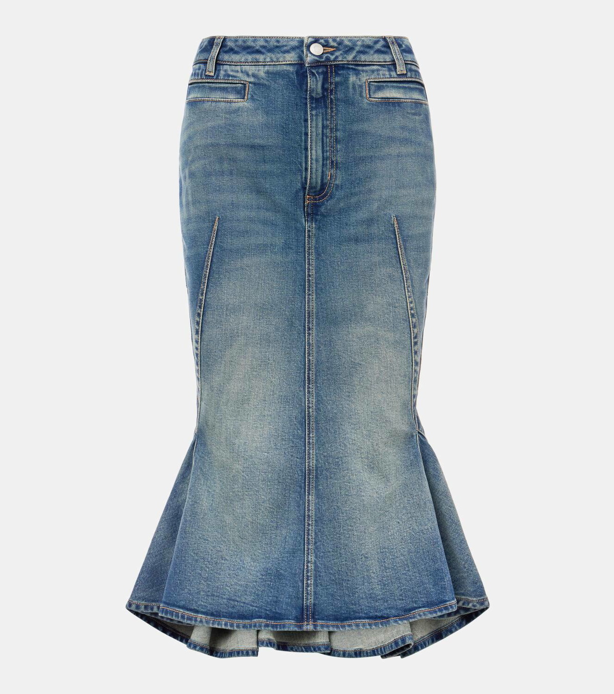 McQueen Denim midi skirt