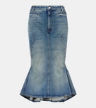 McQueen Denim midi skirt