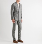 Brunello Cucinelli - Tapered Prince of Wales Checked Cashmere and Silk-Blend Suit Trousers - Gray
