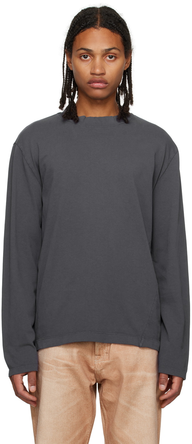 トップス Archive Our Legacy Long Sleeve T-shirts Our Legacy Gray Twisted Long Sleeve T-Shirt Our Legacy