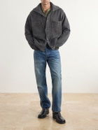 RRL - Charles Striped Cotton-Blend Fleece Jacket - Gray