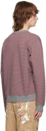 Martine Rose Red & Gray Striped Sweatshirt