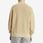 A Bathing Ape Men's College Waffle Crewneck Sweater in Beige