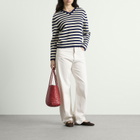 Nothing Written Women's Molly V-Neck Pullover in Ivory Stripe