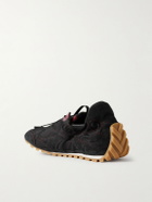 Bottega Veneta - Orbit Flash Ripstop-Trimmed Suede Sneakers - Black