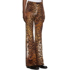 Versace Beige and Black Leopard Trousers