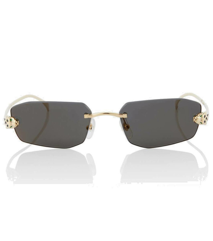 Photo: Cartier Eyewear Collection Panthère de Cartier rectangular sunglasses