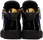 Giuseppe Zanotti Black & Navy Velvet Kriss Sneakers