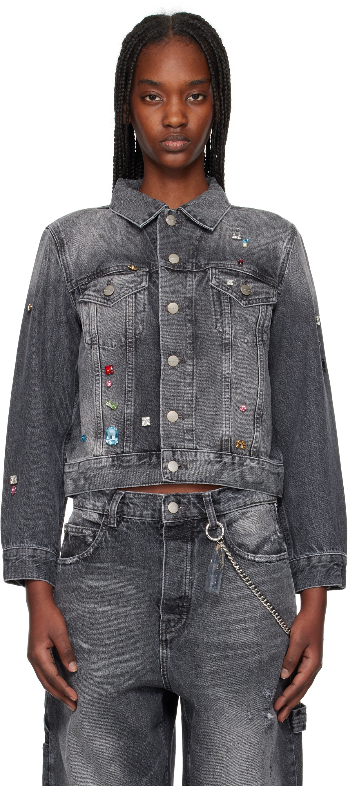 Marc Jacobs Indigo Oversized Cropped Denim Jacket Marc Jacobs