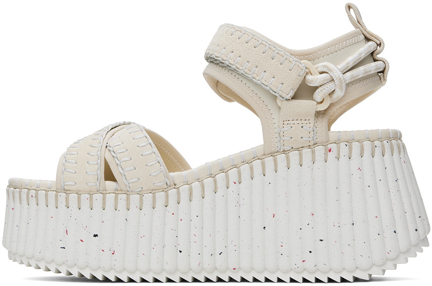 Chloé White Nama Platform Sandals