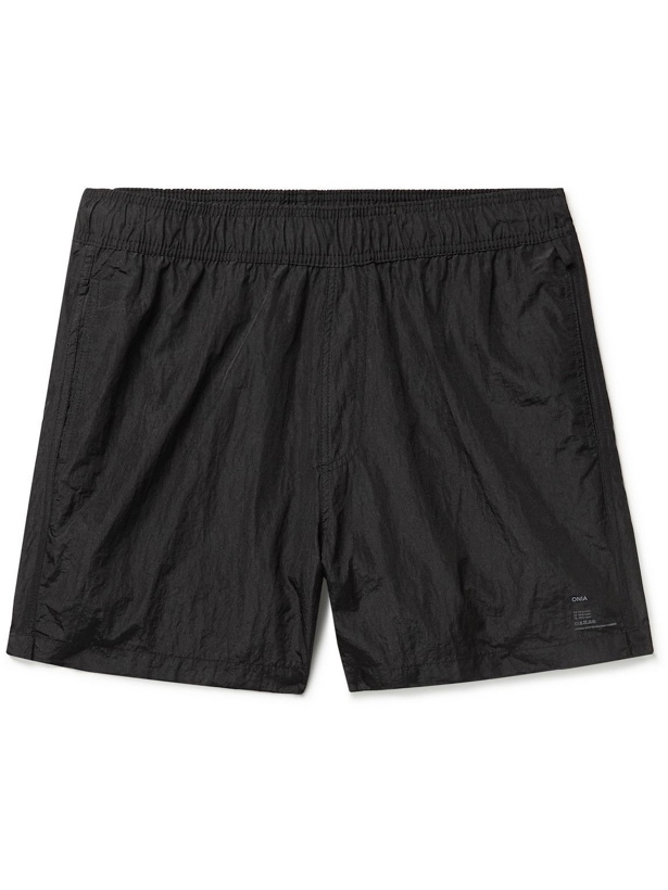 Photo: Onia - Mid-Length Crinkled Swim Shorts - Gray