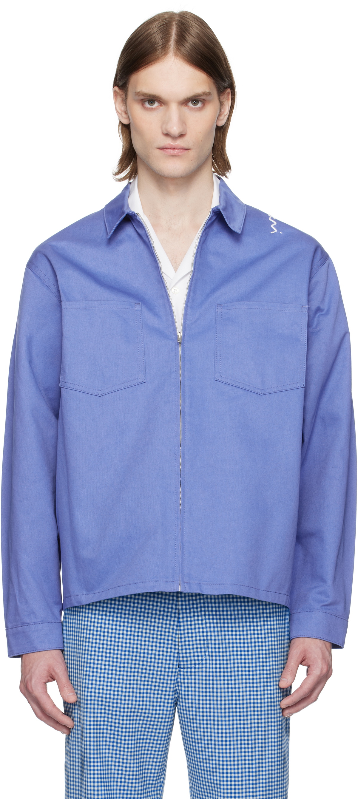 Marni Blue 'Marni' Symbol Overshirt