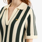 Adidas Women's x Clot Knitted Polo Shirt in Green Night/Cream White