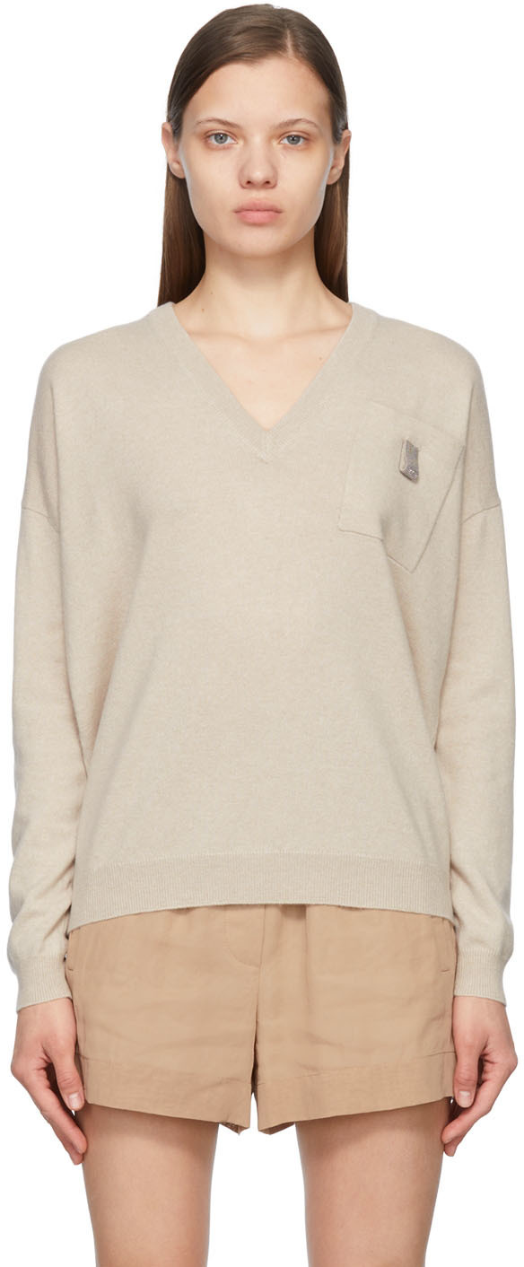 BRUNELLO CUCINELLI Cashmere sweater in beige