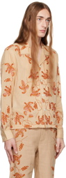 Bode Orange Bougainvillea Shirt