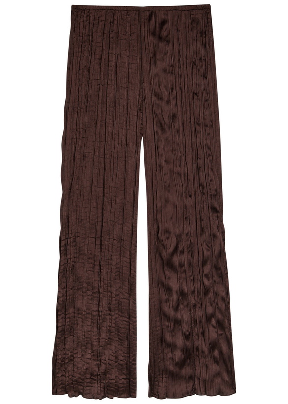 Photo: Staud Nami Plissé Trousers Brown