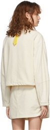 SJYP Beige & Yellow Mock Neck Sweatshirt