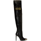 Versace Jeans Couture Black Tall Heeled Boots