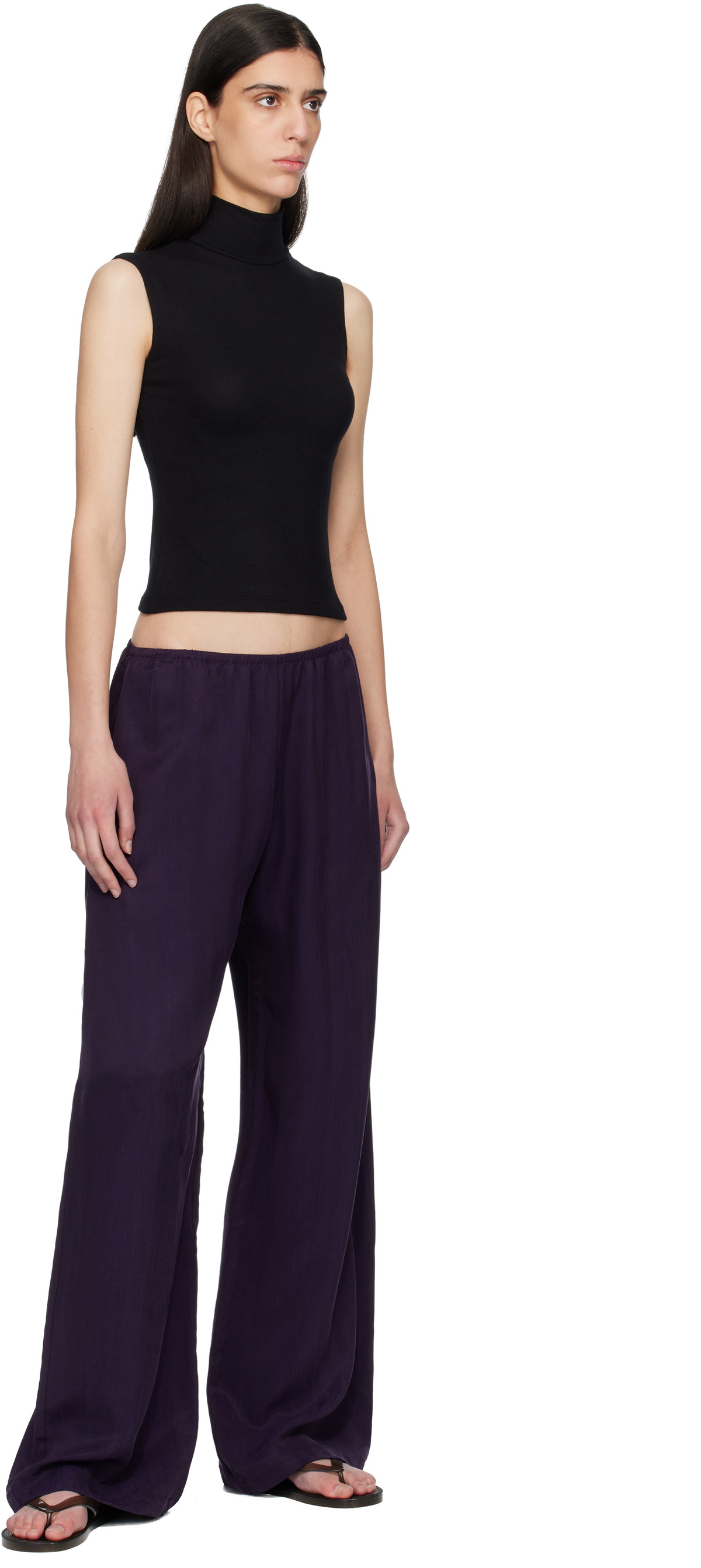 LESET Black Lauren Sleeveless Turtleneck