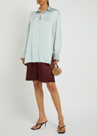 Day Birger ET Mikkelsen Strong Open-back Satin Shirt Light Blue