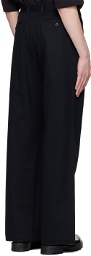 Reese Cooper Black Double Pleat Trousers