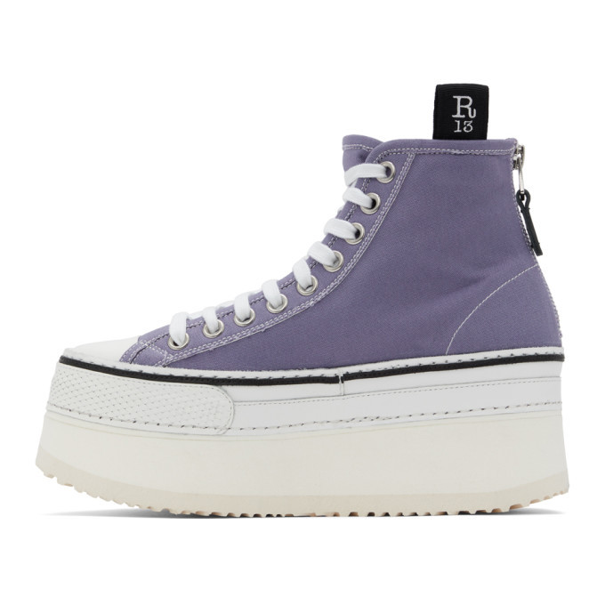R13 Purple Platform High-Top Sneakers