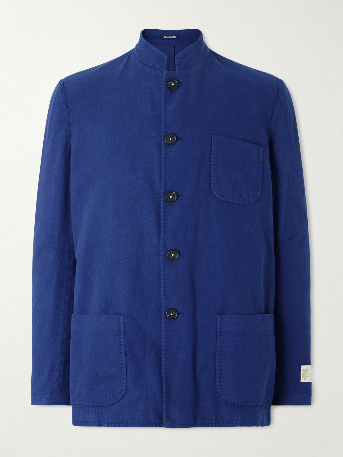 Massimo Alba - Bali Unstructured Nehru-Collar Cotton-Gauze Jacket - Blue