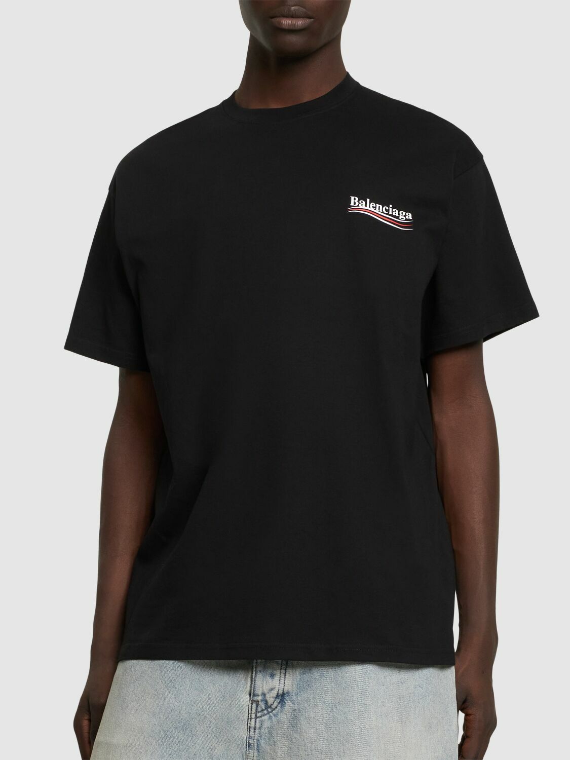BALENCIAGA - Political Logo Crewneck T-shirt Balenciaga