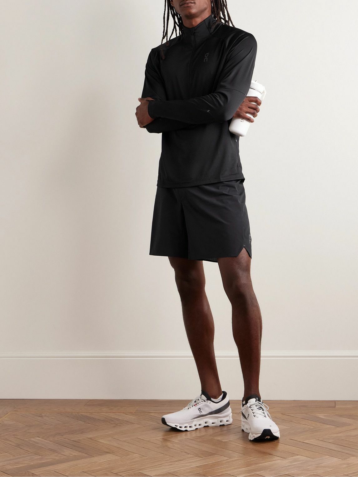 ON - Climate Stretch Recycled-Jersey Half-Zip Top - Black