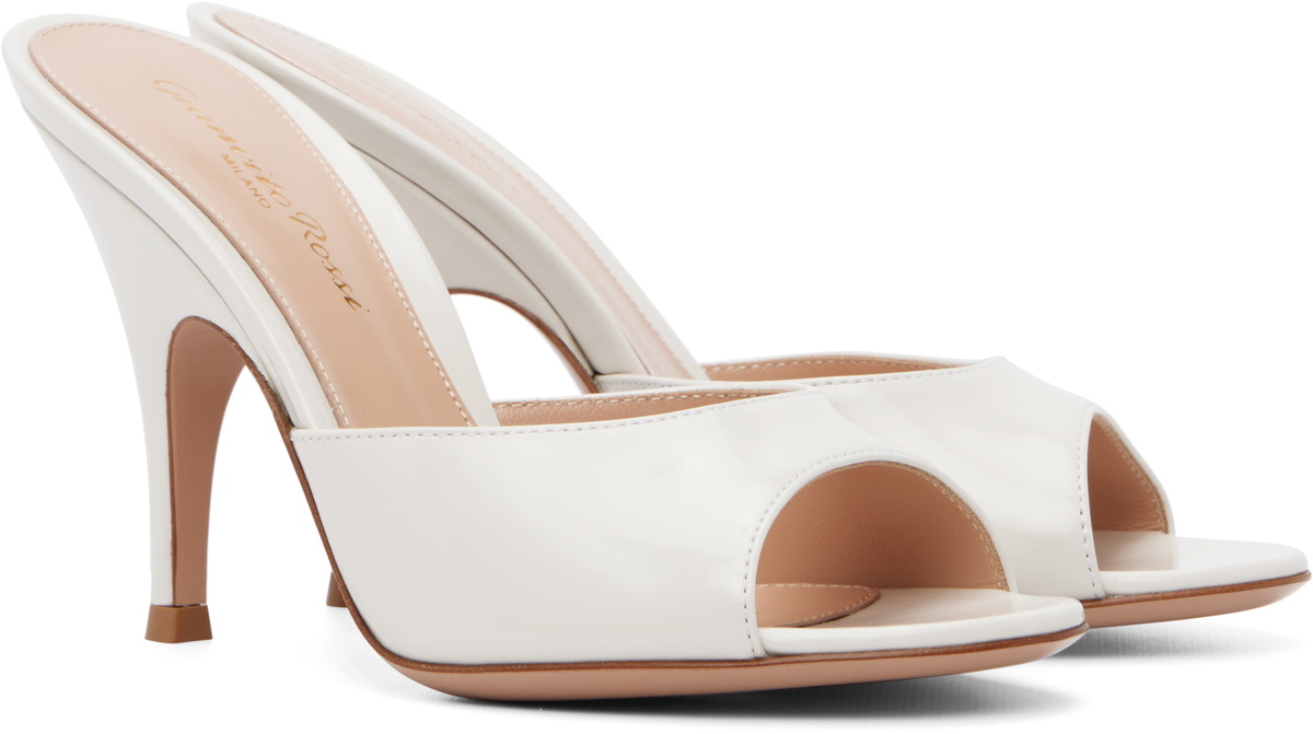 Gianvito Rossi Off-White Sofia Mule 95 Heeled Sandals