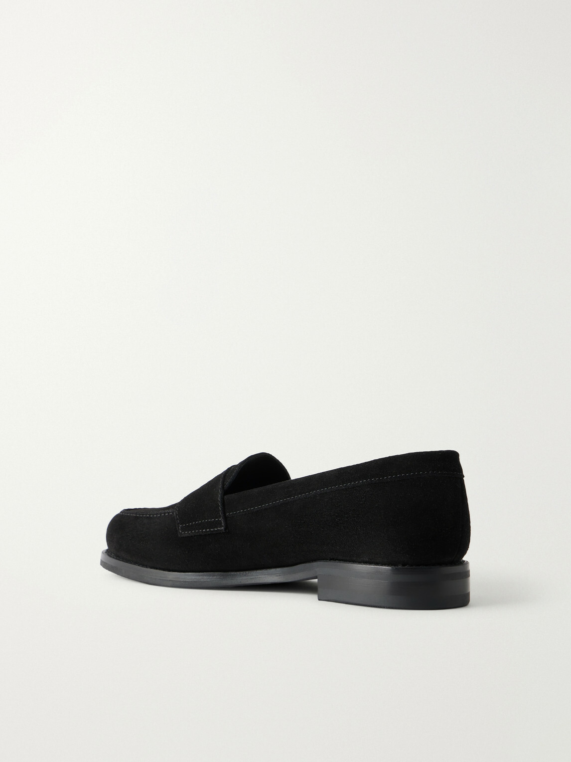 MORJAS - The Ivy Suede Penny Loafers - Black