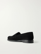 MORJAS - The Ivy Suede Penny Loafers - Black
