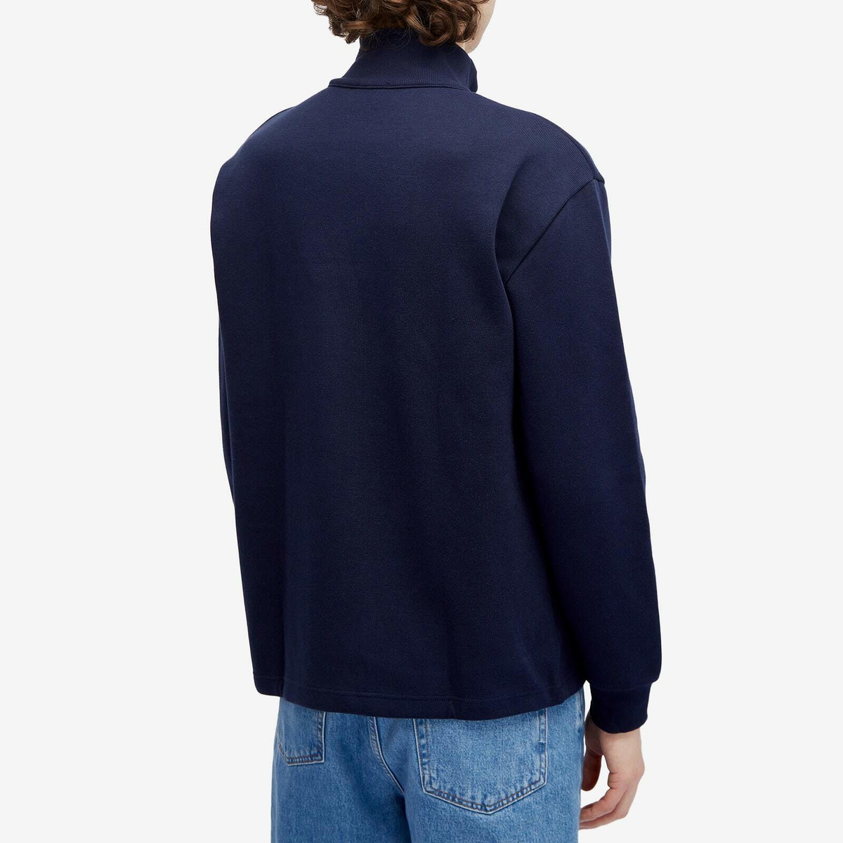 Armor-Lux Men's Half Zip Pocket Sweatshirt in Navy