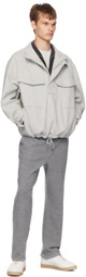 Solid Homme Gray Half-Zip Sweatshirt