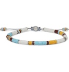 M.Cohen - Sterling Silver and Cord Beaded Bracelet - Blue