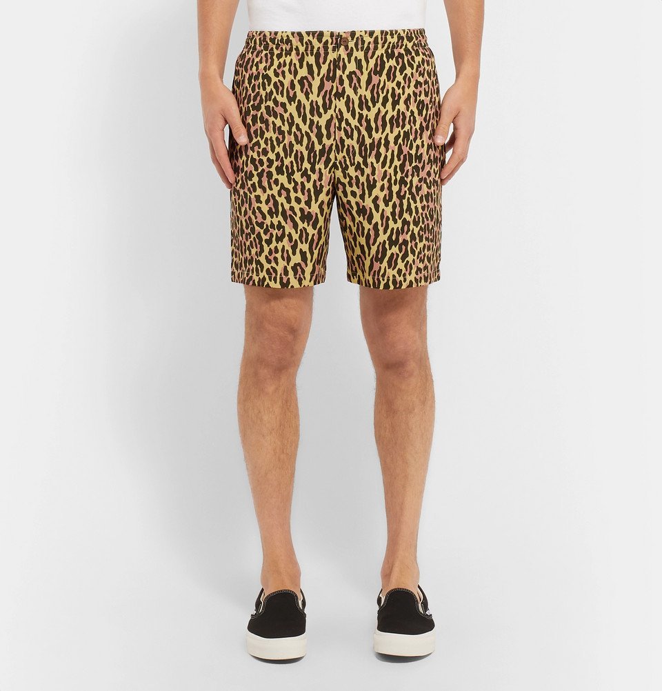 Wacko Maria - Leopard-Print Voile Shorts - Yellow Wacko Maria