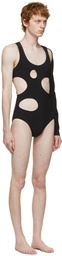 Rick Owens Black Hawks One-Piece Swimsuit