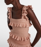 Zimmermann Rebellion ruffled lamé top
