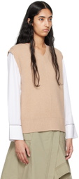 3.1 Phillip Lim Beige Oversized Knit Vest Shirt