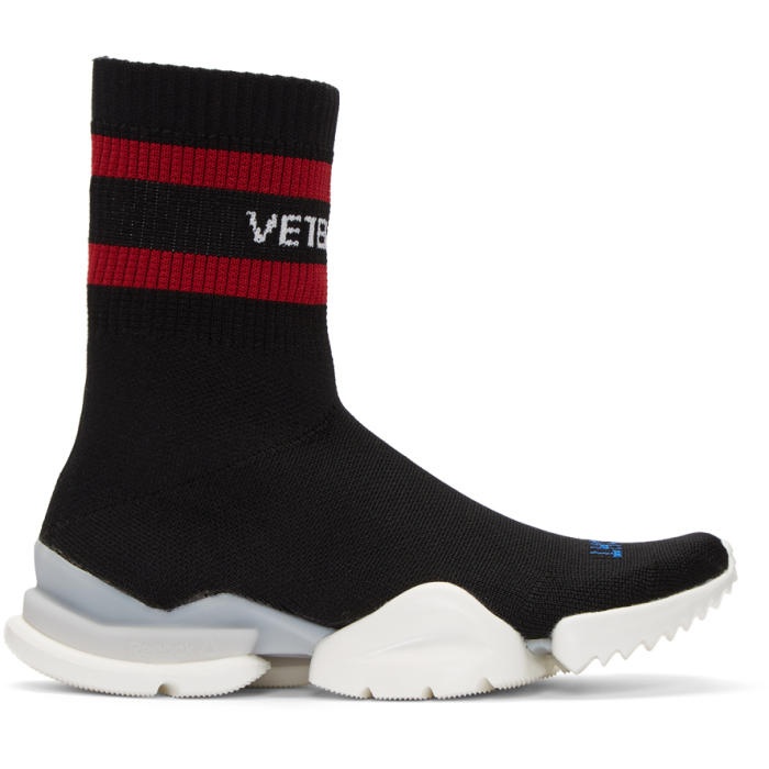 Photo: Vetements Black Reebok Edition Sock Pump High-Top Sneakers