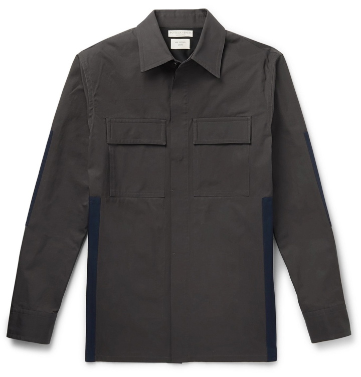 Photo: Bottega Veneta - Panelled Cotton Overshirt - Gray